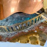 Unique mid century table lamp "fireplace" copper & brass, art deco, vintage light