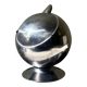 Space age ashtray in chrome metal, 1970s design.