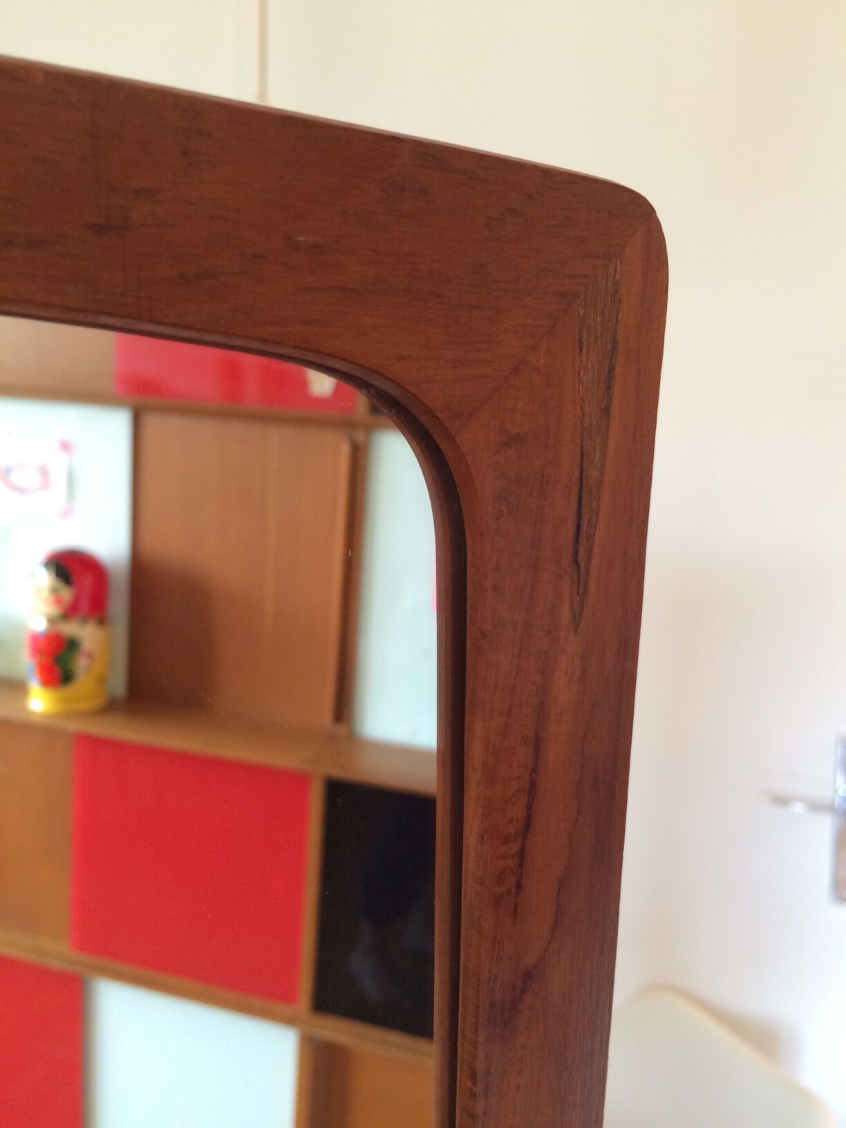 Scandinavian mirror with shelf  35x67cm