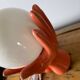 Hand lamp in ceramic color coral electrified to new