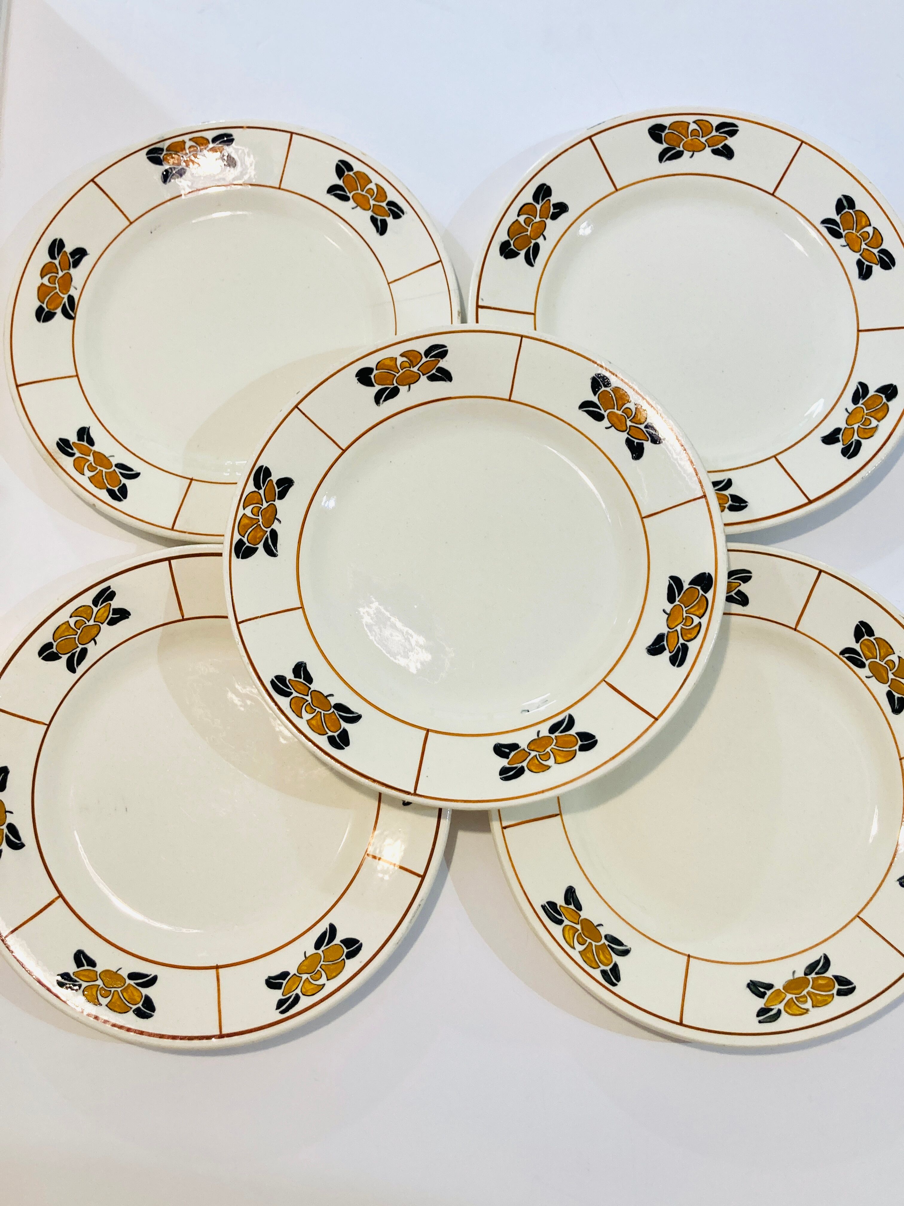 Plates charcoal-salt, nymphea, terre de fer