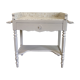 Dressing table bathroom restored wood tray earthenware beige