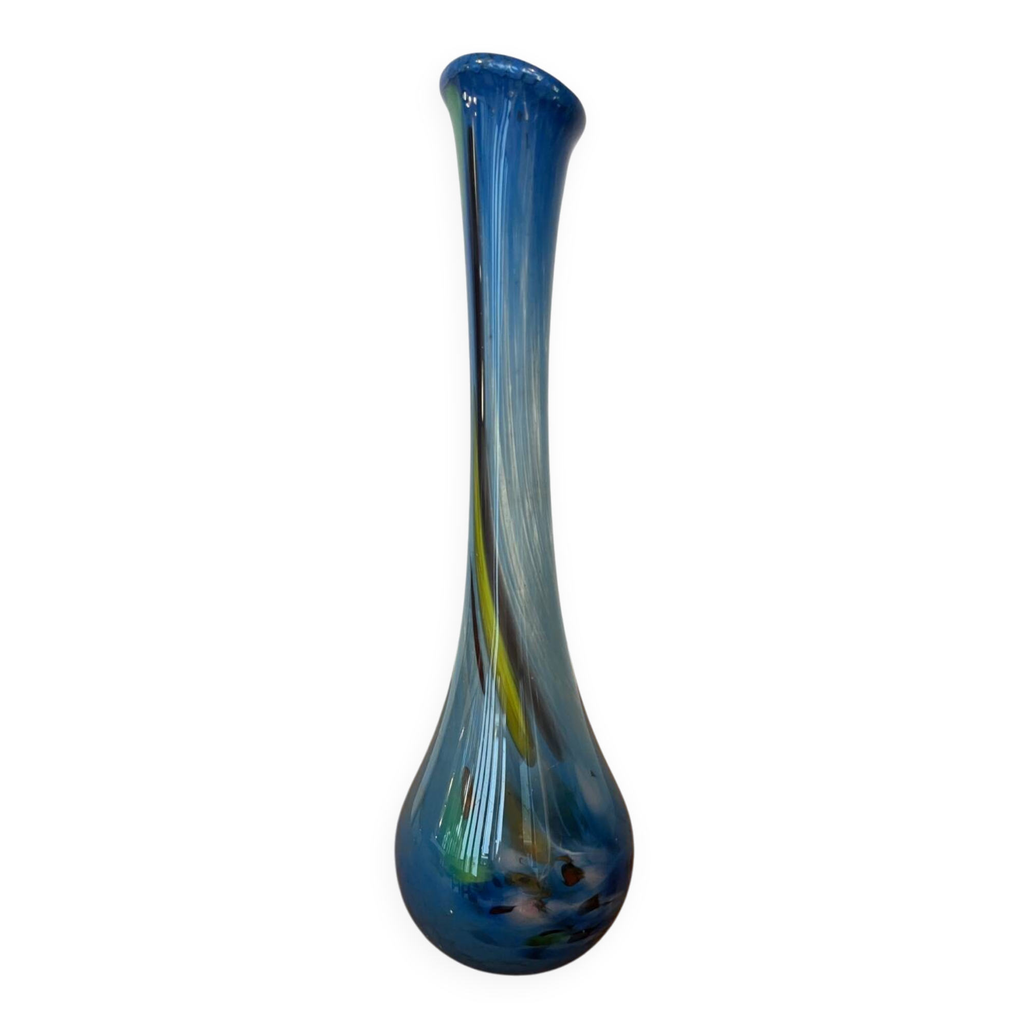 Speckled blue soliflore vase