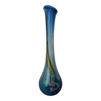 Speckled blue soliflore vase