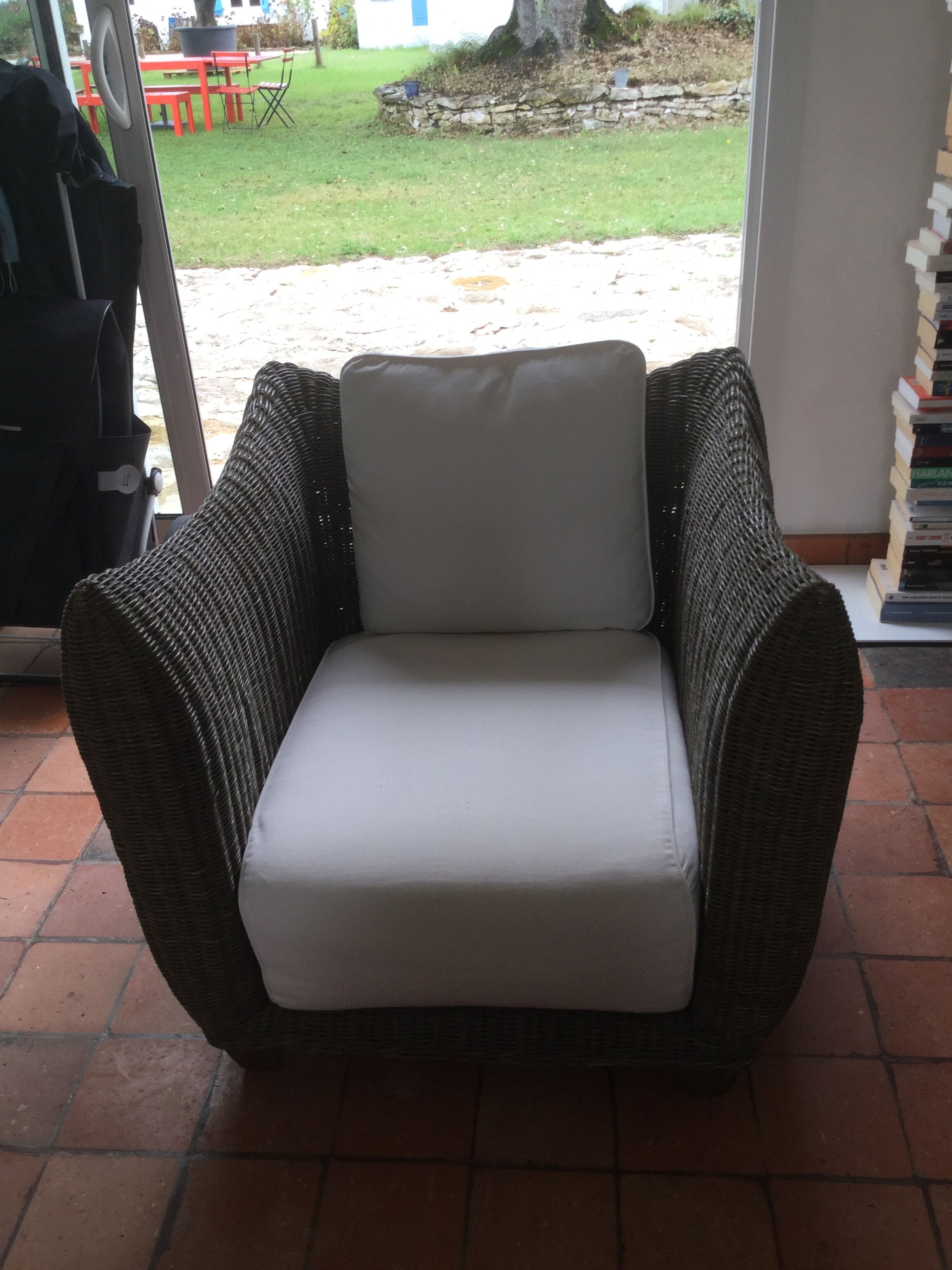 Rattan armchairs