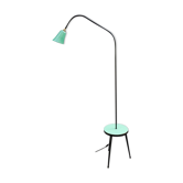 Lampadaire 1950 formica et réflecteur tulipe verre