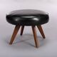 Tabouret noir danois vintage des années 1960