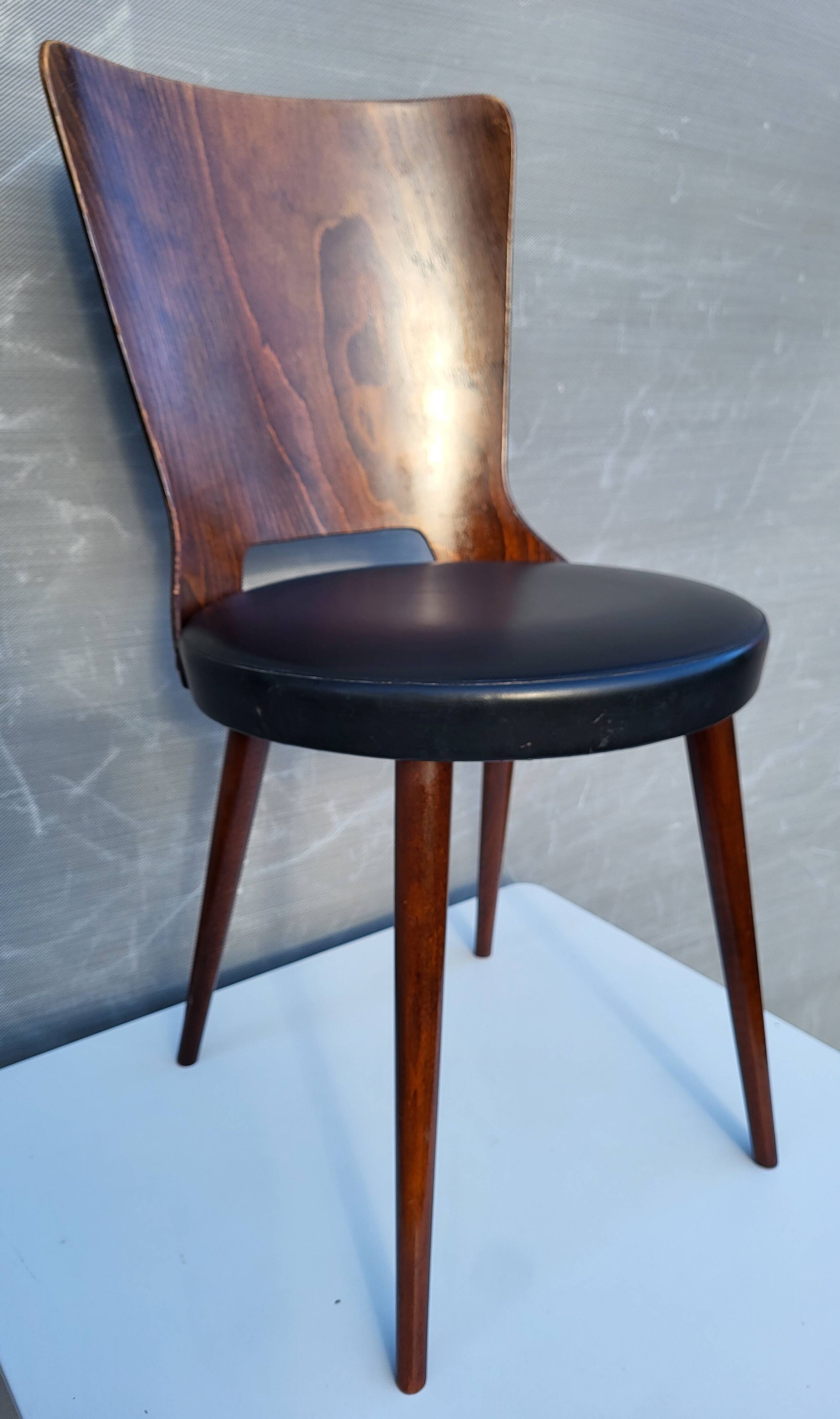 Pair of Dove chairs • Baumann • Black faux leather