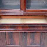 2-part Victorian display cabinet buffet with lacquered mahogany marquetry