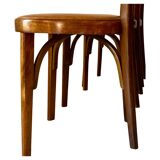 Bistro Wood Chairs, Set of Six, Italy 1950