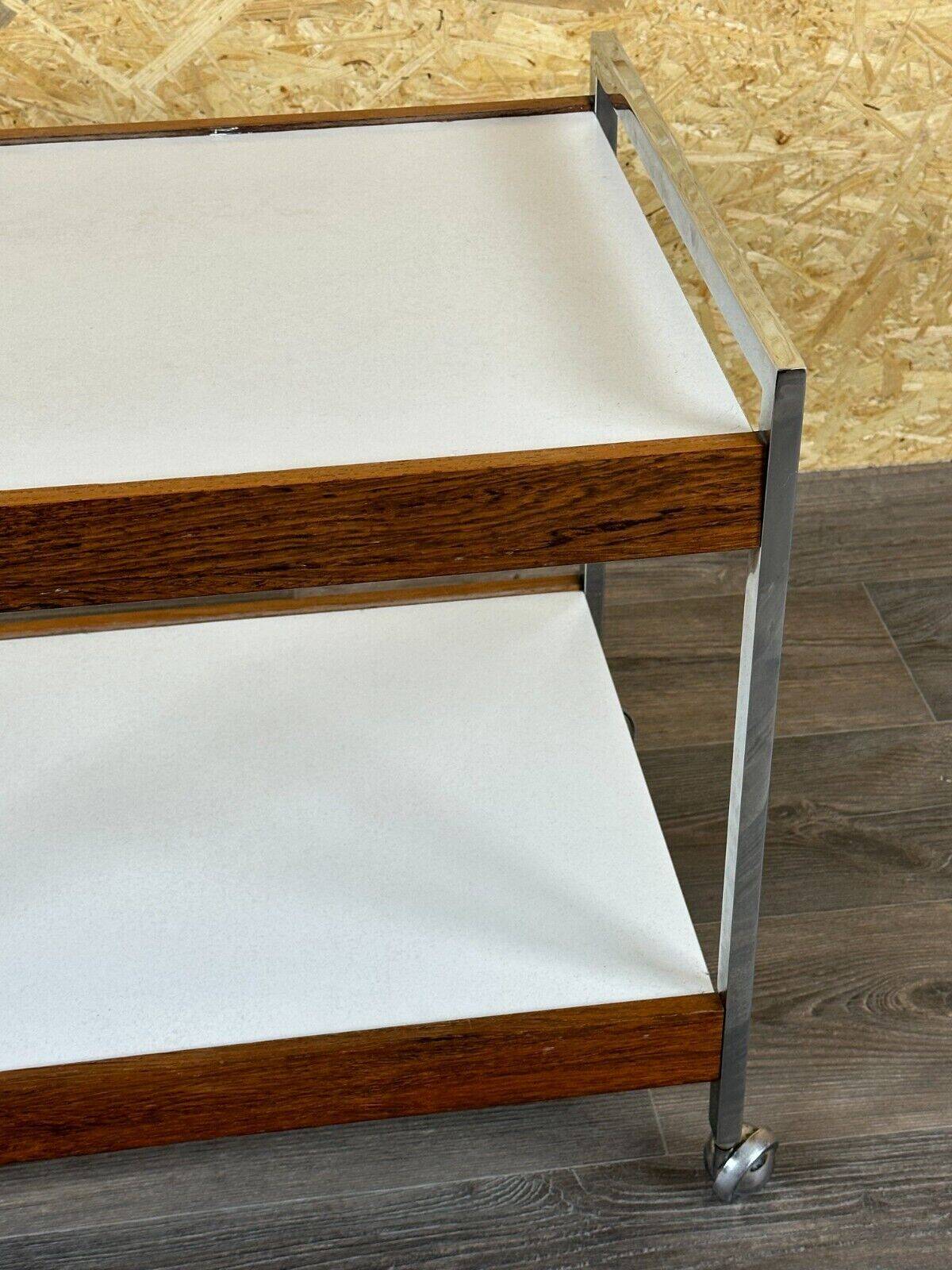 60s 70s serving trolley dinette made of teak & chrome Danish Modern Design