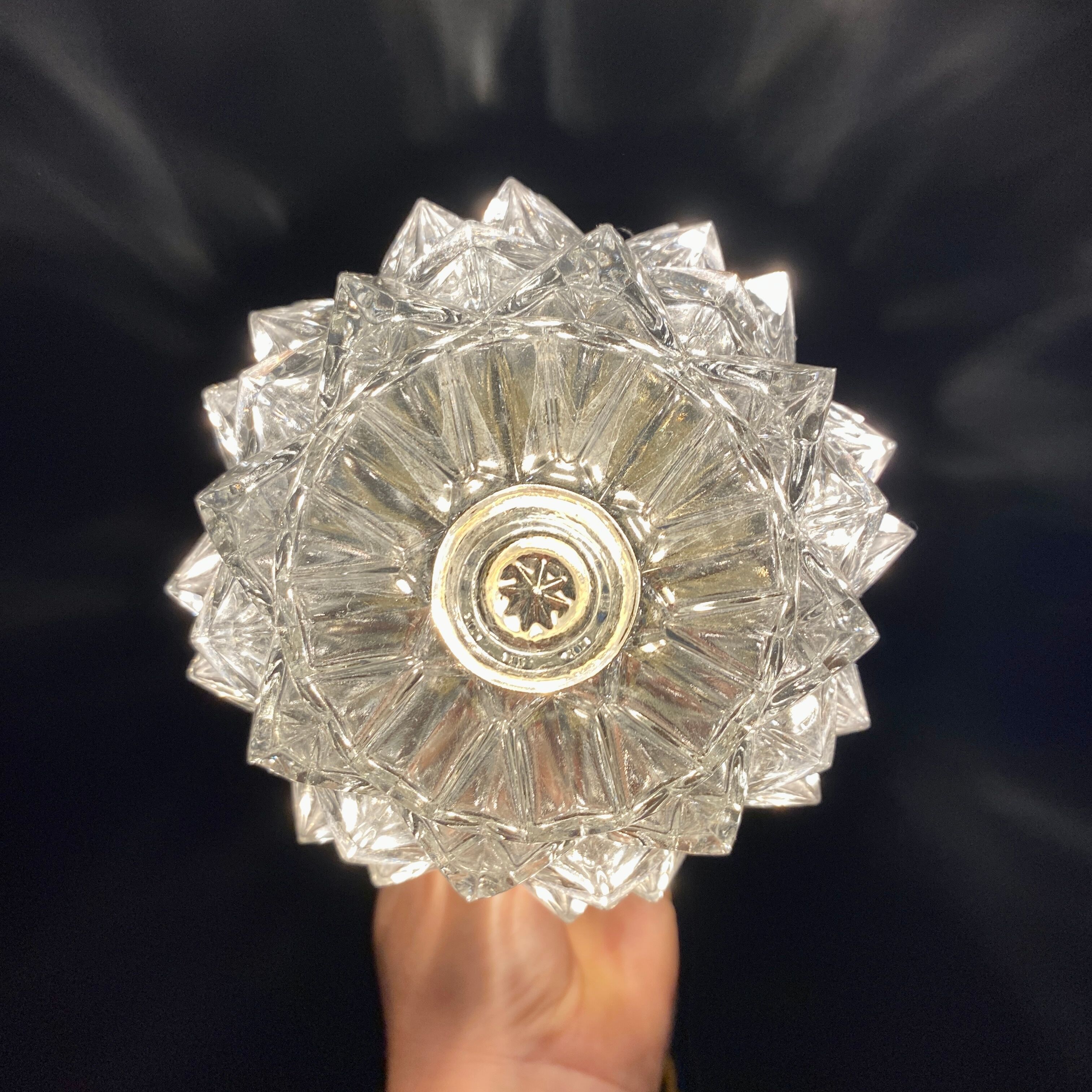 Vintage globe wall lamp, ceiling lamp in molded glass