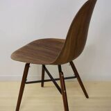 4 chairs in abs, wood and metal