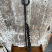 Old black wrought iron fireplace rack 18th century vintage
