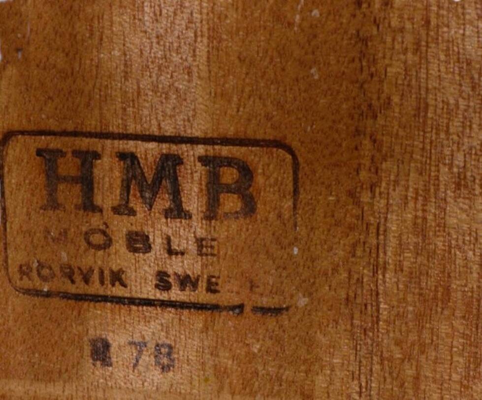 Vintage square teak coffee table 63x63 cm hbm mobler 1970 suede