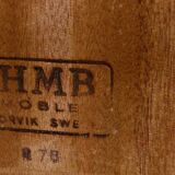 Vintage square teak coffee table 63x63 cm hbm mobler 1970 suede