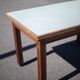 Antique wood table with 4 chairs, wooden table and formica, stepped foot table with extensions, 50's