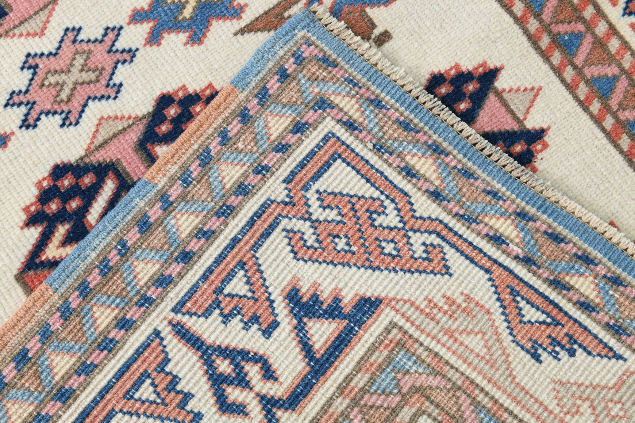 3x10 Navy Blue & Cream Persian Runner Rug, 98x321Cm