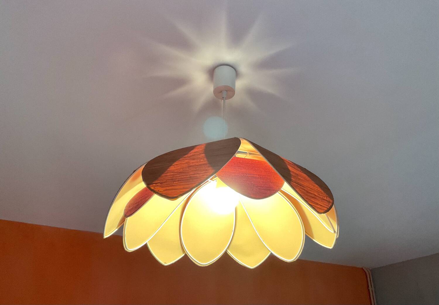 Vintage double lotus pendant light