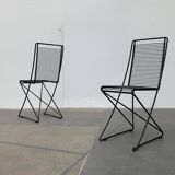 Set of black postmodern Kreuzschwinger chairs by Till Behrens for Schlubach, 1980s.