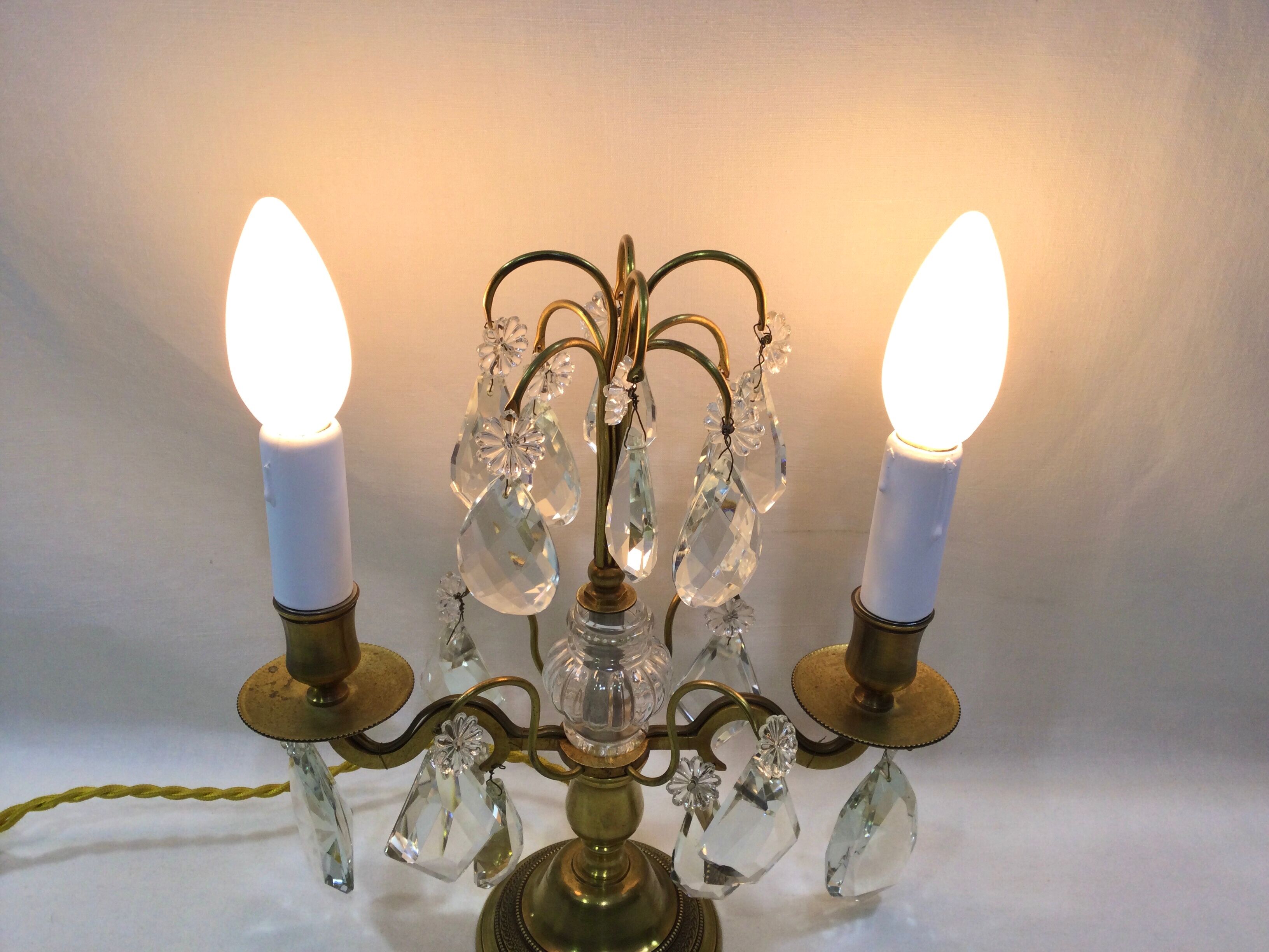 Girandole in bronze and crystal