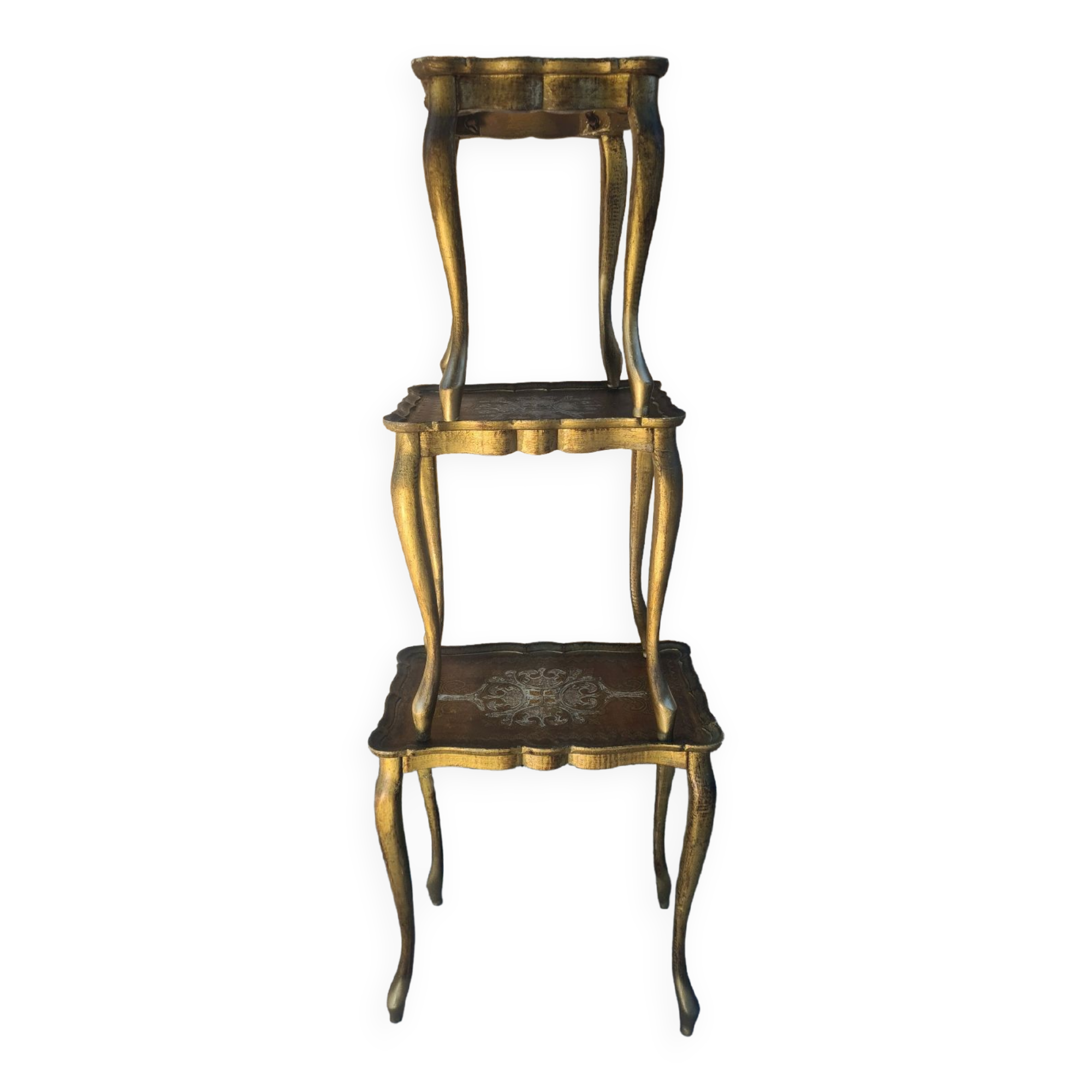 Painted wooden nesting table