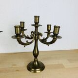 Paire de chandeliers laiton doré style classique, vintage