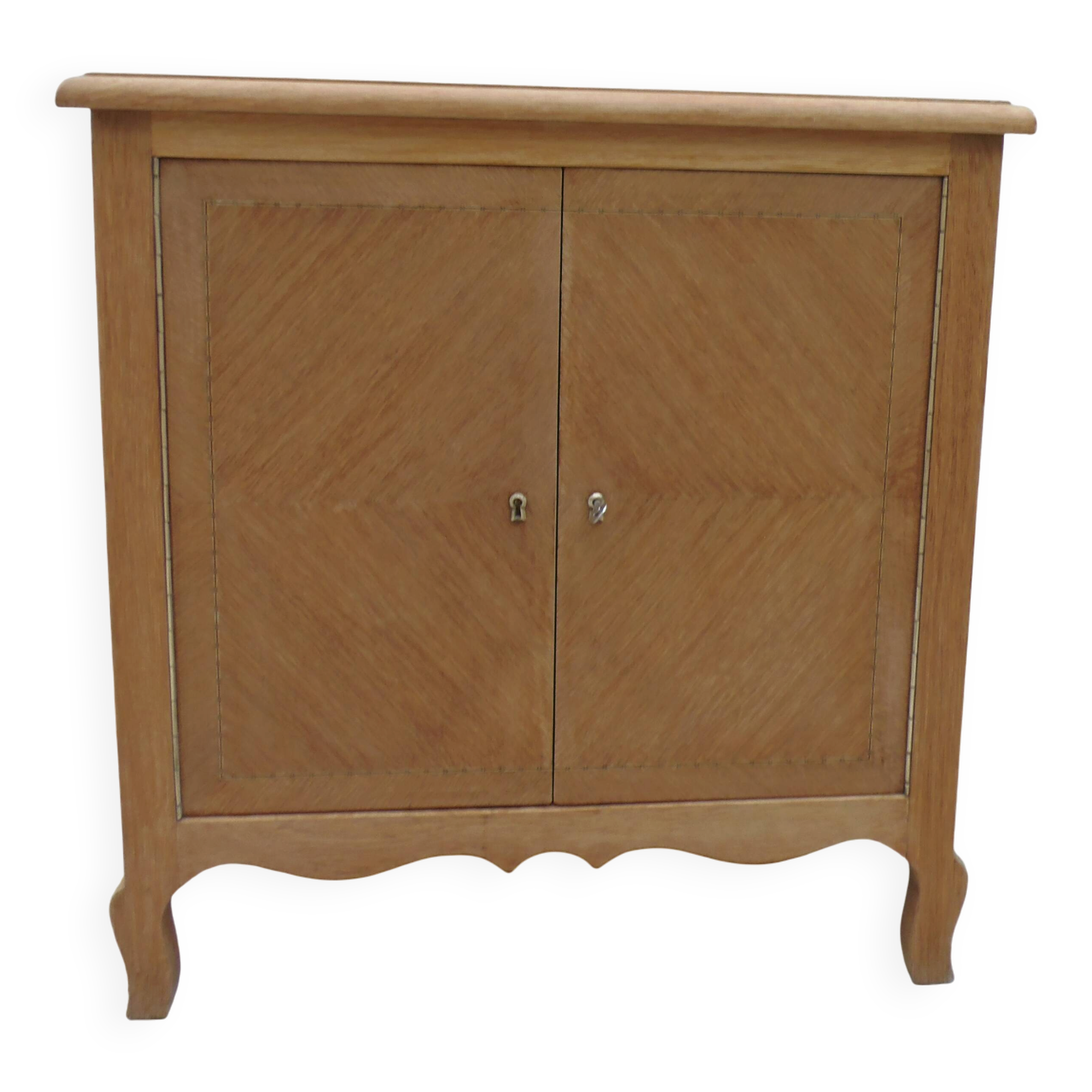 Small vintage marquetry wooden cabinet – 2 doors – Classic style