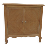 Petit meuble vintage en bois marqueté – 2 portes – Style classique