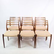 Set Of 6 Dining Chairs Model 78 Made In Rosewood By N. O Møller From 1950s