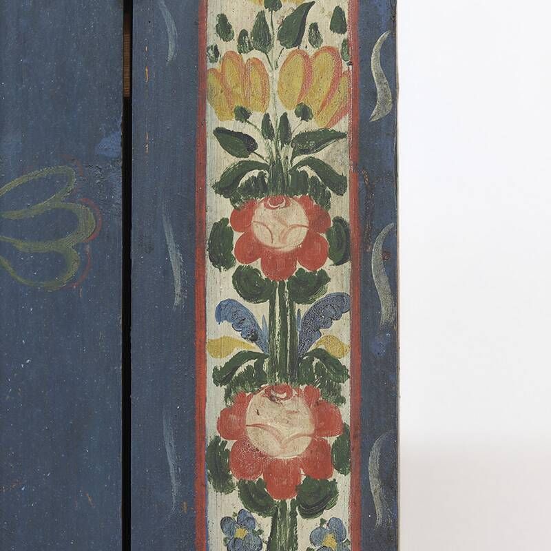 Cabinet de mariée en folk art peint antique de ferme rustique 1863