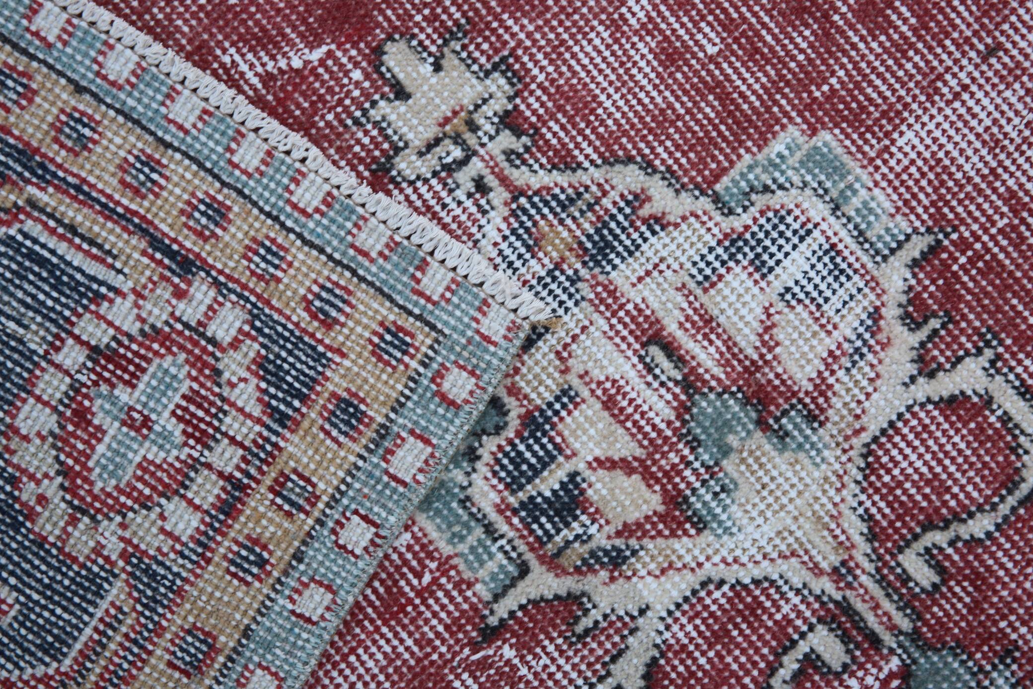 Vintage Persian Brick Red Rug, Hand Knotted Oriental Carpet, 209x325 Cm