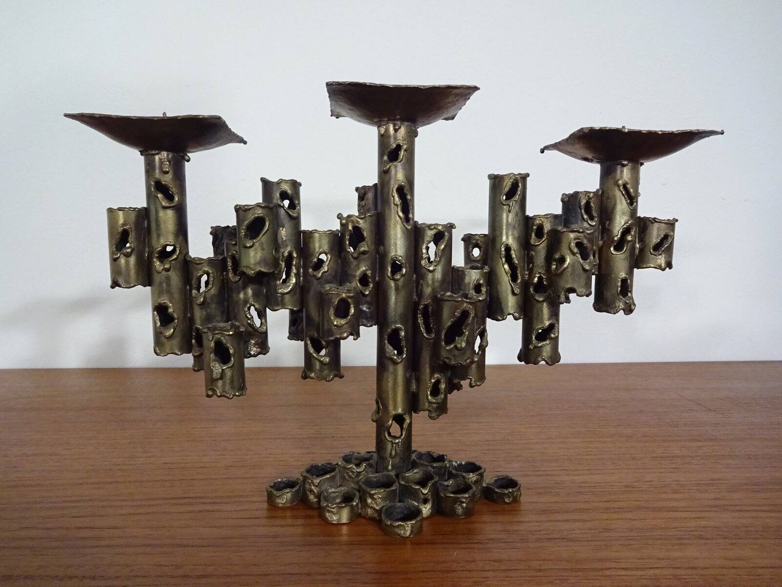 Brutalist Iron Candleholder, 1960s