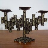 Brutalist Iron Candleholder, 1960s