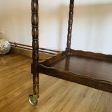 Wooden serving trolley