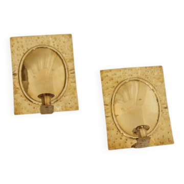 Pair of Swedish Brass Wall Sconces