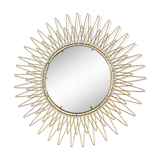 Golden brass sun mirror