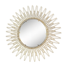 Golden brass sun mirror