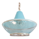Vintage ceiling lamp suspension in glass, blue, 50s