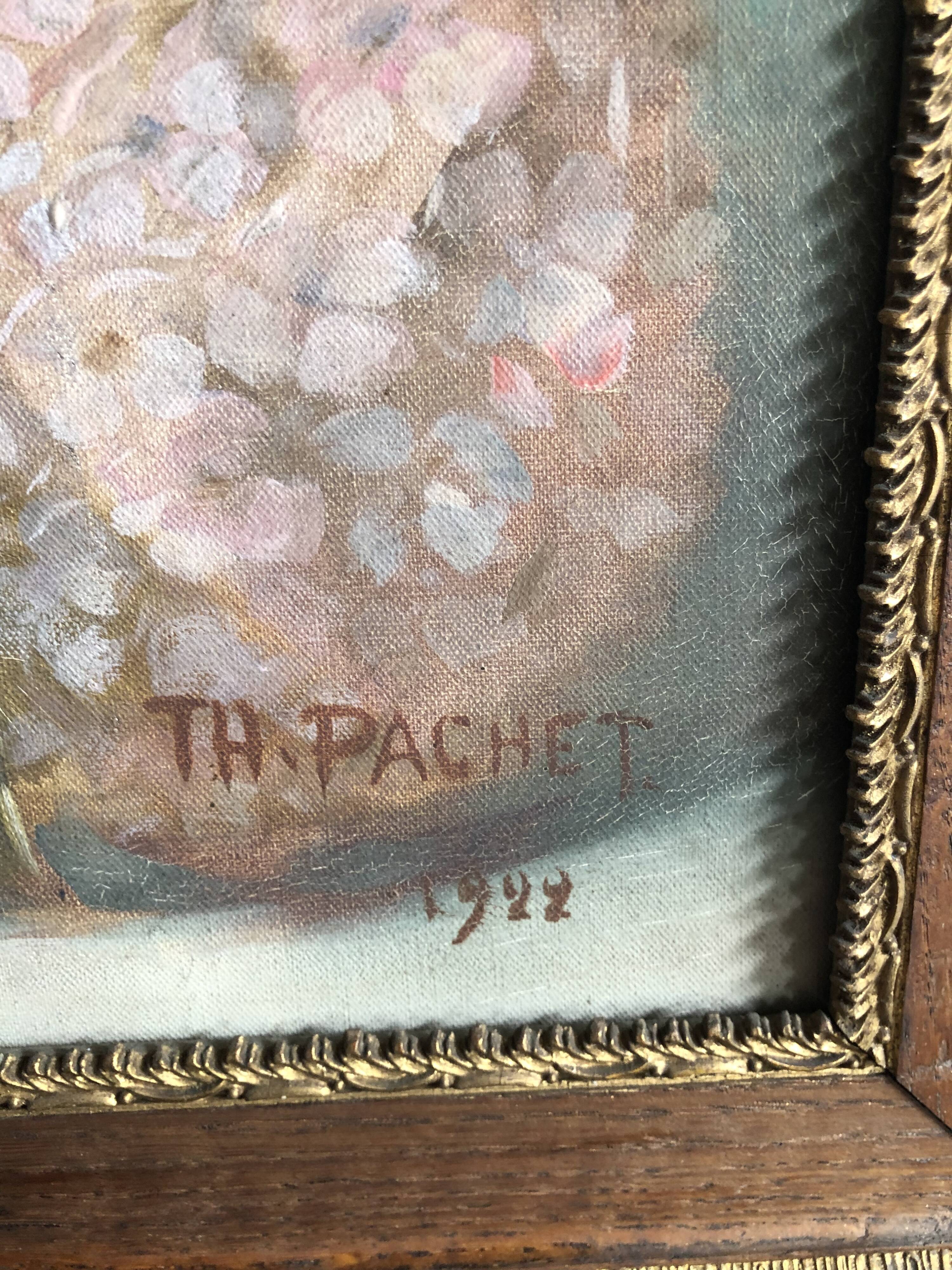 Oil on canvas ancient flowers