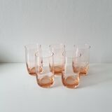 Set of 5 pink water glasses