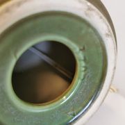 Danish green/brown ceramic table lamp, estimated 1960s.