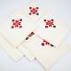 6 serviettes de table en lin et broderie traditionnelle espagnole