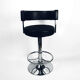 Bar stool black, eco-leather, Germany 90s