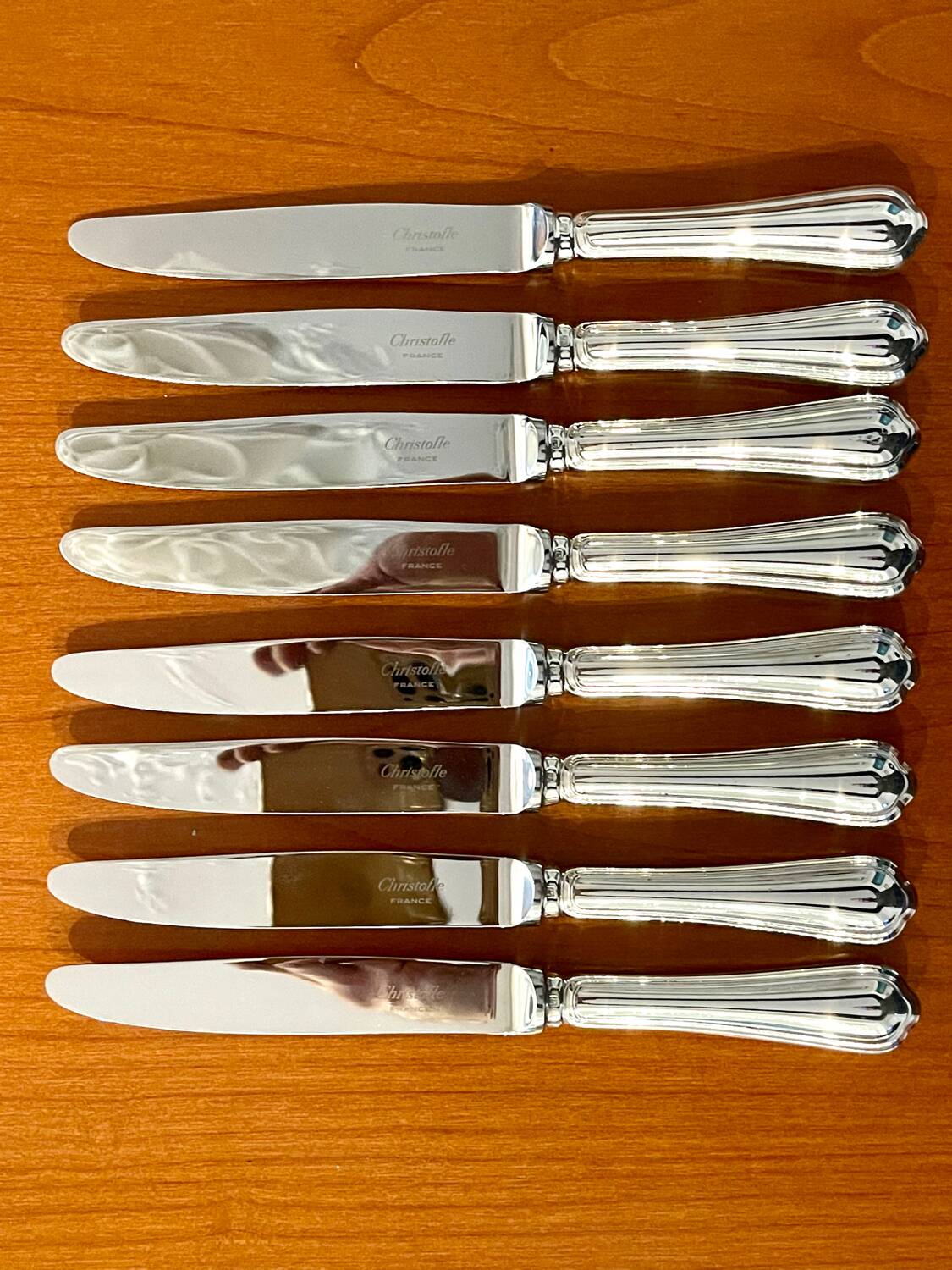 Christofle spatours 8 dessert knives 19.5 cm very good condition