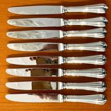 Christofle spatours 8 dessert knives 19.5 cm very good condition