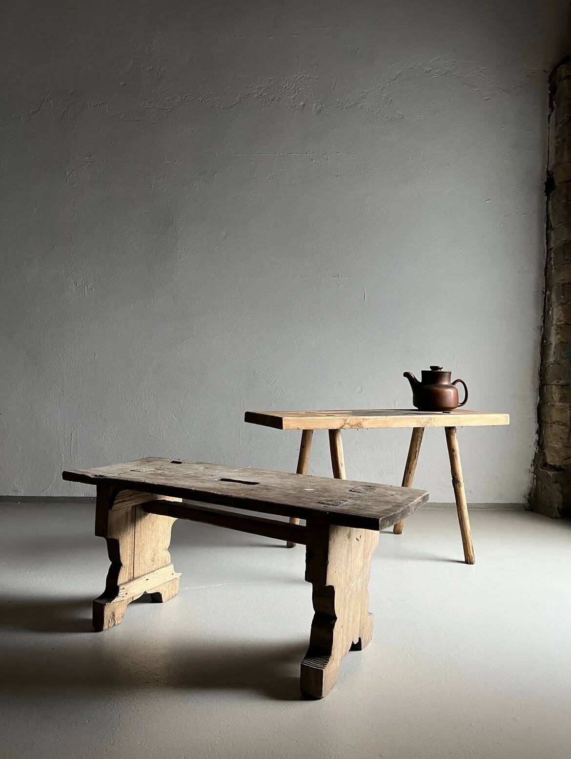 Primitive side table bench | Belgium | 1900s