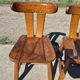 Brutalist set solid oak round dining table 4 chairs Depuydt Belgium