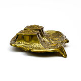 Ink in gilded brass old art nouveau