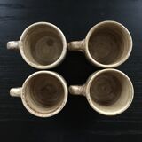 Set of 4 beige stoneware cups